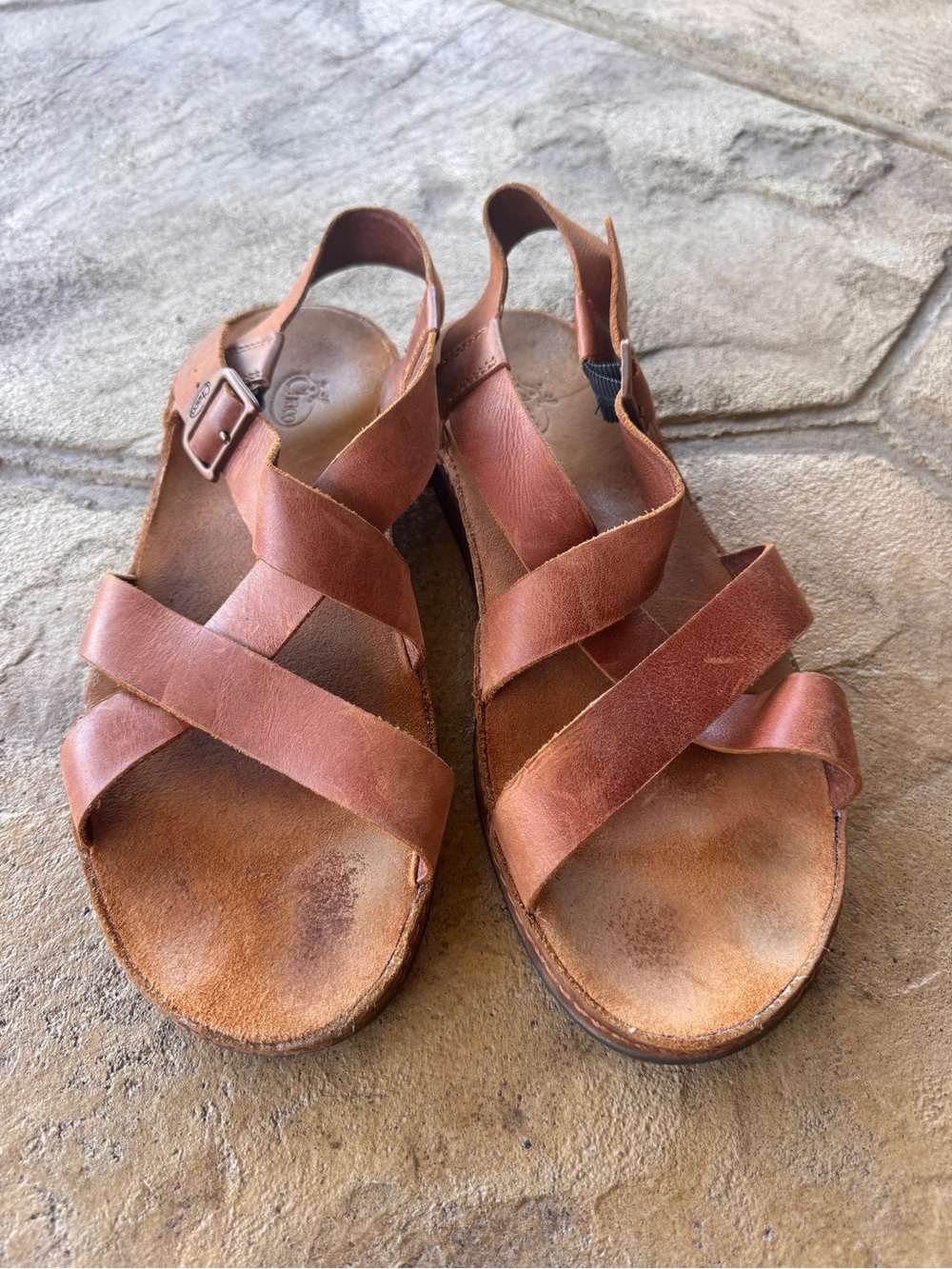 Chaco Wayfarer Leather Strappy Sandals Rust Brown Women’s 9 EU 40 - Picture 3 of 11